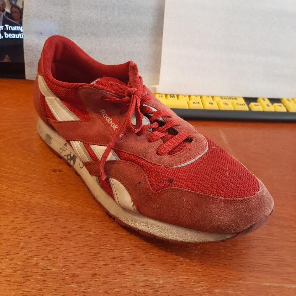 Reebok Classic Trainers Sneaker Men Red/White Size 13 PreLoved Good Condition